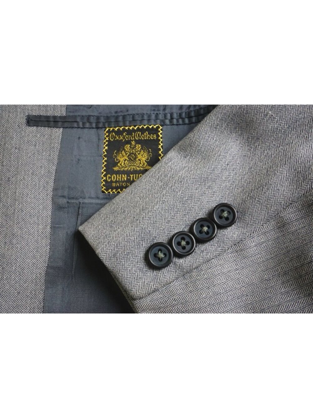 Oxxford Clothes Mansion Onwentsia Gray Herringbone Sport Coat Jacket Sz 46